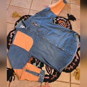 🔥🔥 Columbia Hunting Denim Shirt with Orange Accents🔥🔥 Size L